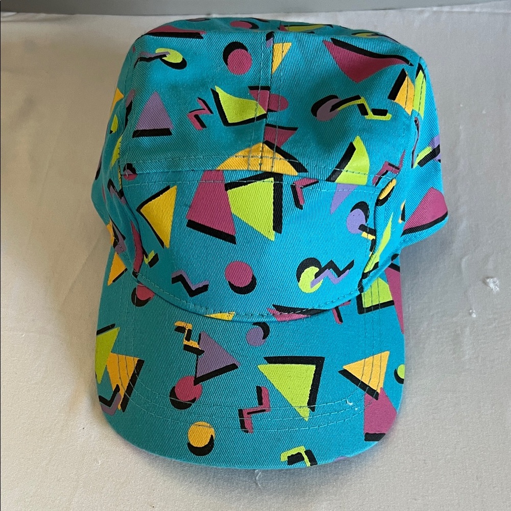 Spirit Kids Geometric Pattern Hat - Blue, Yellow, Pink